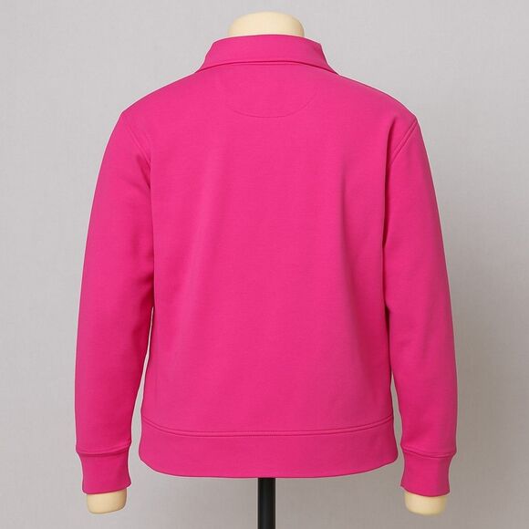 Womens V-Neck Sweatshirt Small Pink Casual Long Sleeve Pullover Top - Picture 3 of 4